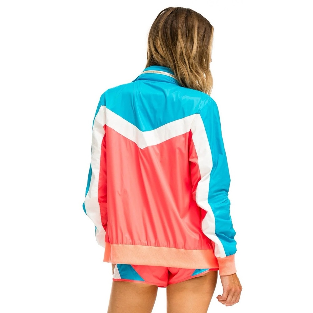 Aviator Nation Windbreaker Jacket in Neon Coral - Picture 2 of 10